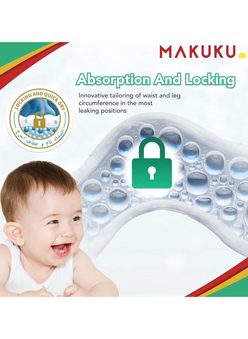 Makuku حفاضات شريط العناية اليومية - عبوة كبيرة - الحجم 4 (9-14 كجم) | 7-11 شهر - Image 4