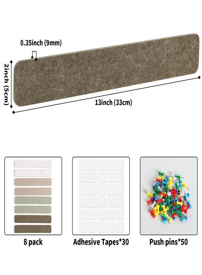 Arlasuo Cork Board Felt Bulletin Board 8-Pack with 50 Push Pins for Paste Notes, Photos, Schedules, Adhesive Bulletin Board for Bedrooms, Offices, Home Wall Decoration (Linen Dusk) - Image 5