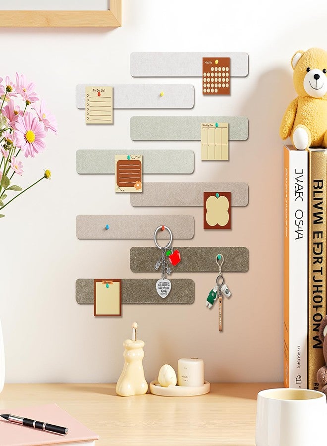 Arlasuo Cork Board Felt Bulletin Board 8-Pack with 50 Push Pins for Paste Notes, Photos, Schedules, Adhesive Bulletin Board for Bedrooms, Offices, Home Wall Decoration (Linen Dusk) - Image 2