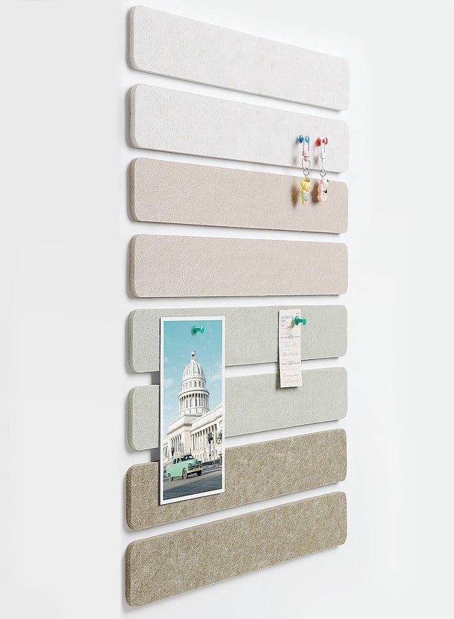 Arlasuo Cork Board Felt Bulletin Board 8-Pack with 50 Push Pins for Paste Notes, Photos, Schedules, Adhesive Bulletin Board for Bedrooms, Offices, Home Wall Decoration (Linen Dusk) - Image 1