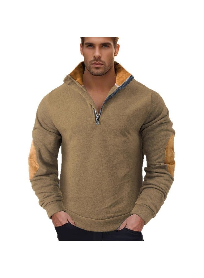 سبرينغ سترة رجالية للربيع/الخريف، خارجية وكاجوال، مطرزة، بلوكات لونية، ياقة واقفة، أكمام طويلة، سميكة - Image 4