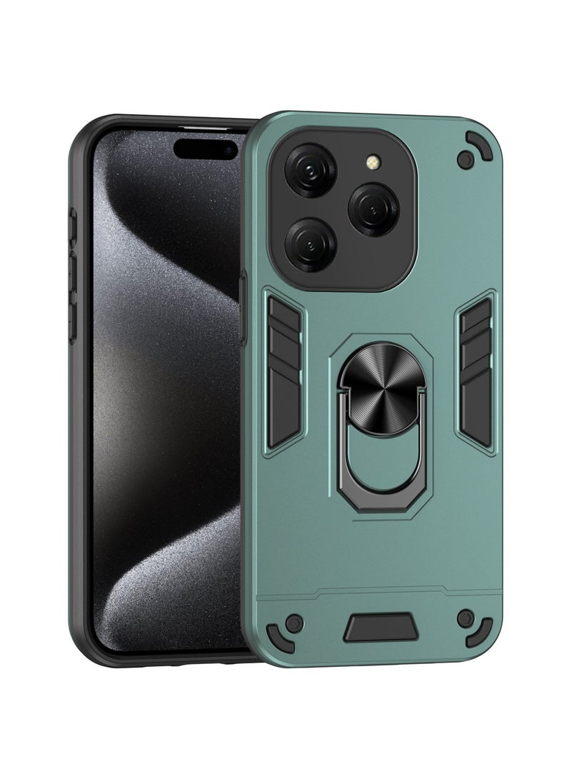عام لاسكار لـ Tecno Spark 20 Pro 360 Warrior غطاء هاتف مع حلقة معدنية مقاومة للسقوط - Image 1
