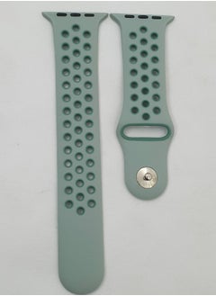 Soft Silicone Replacement Sports Strap For Apple Watch Series 7 - 45MM - Mint/Grey