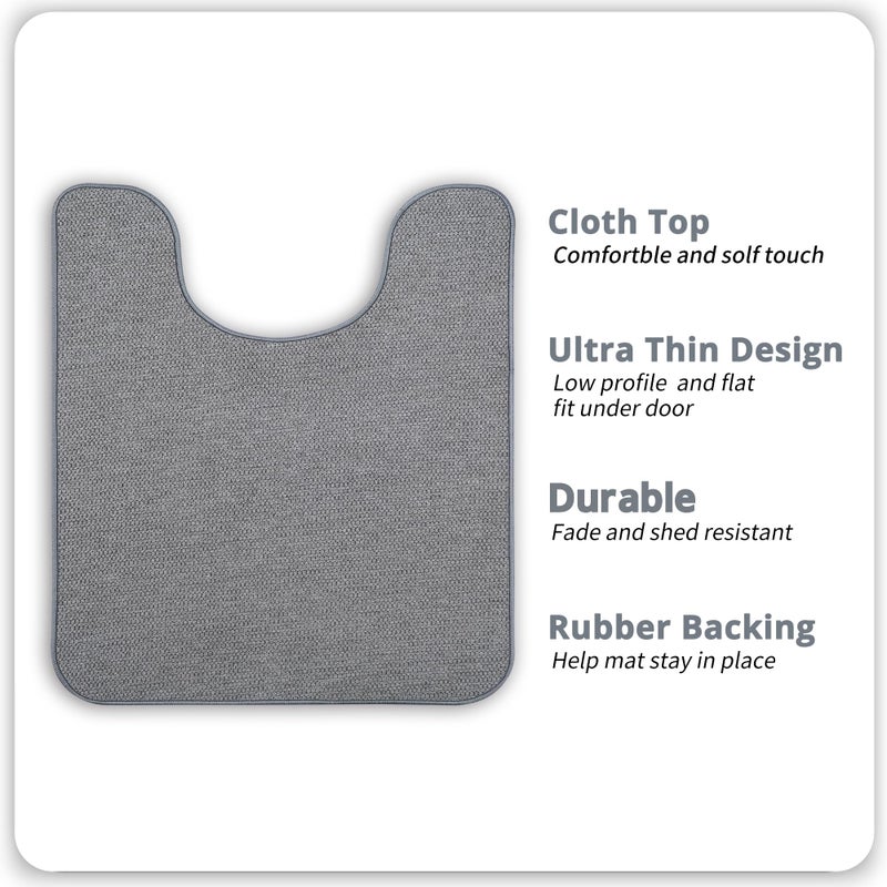 Bosap Toilet Rugs U Shaped Bathroom Rug,Machine Washable Non Slip Quick Dry Super Absorbent Ultra Thin Toilet Mats for Bathroom Toilet.Grey,1'8"x2'(20x24inch) - Image 2