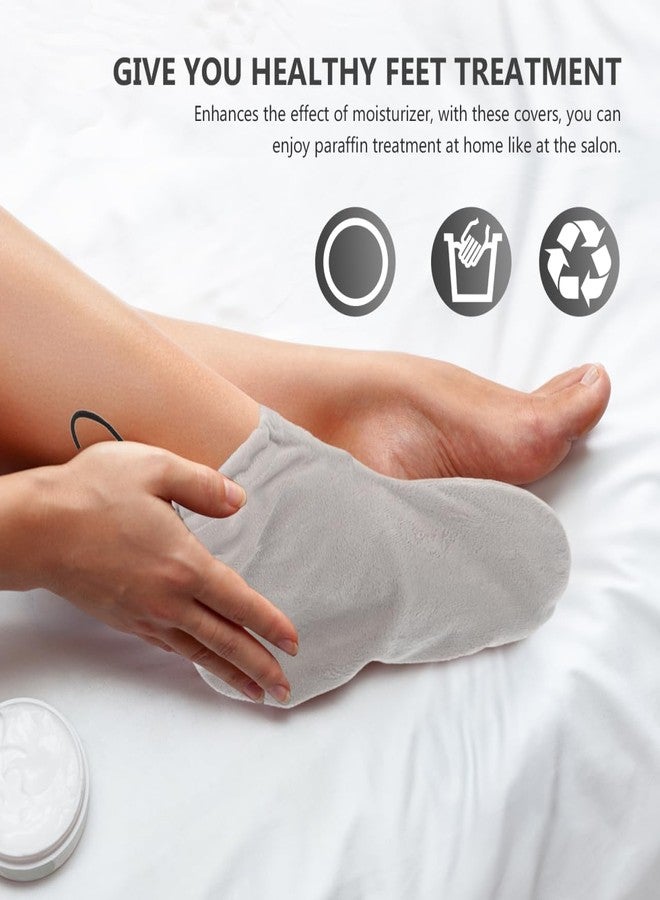 HEALLILY Paraffin Wax Bath Cotton Booties Moisturizing Work Foot Covers Feet Treatment Kit Grey Paraffin Wax Warmer Insulated Foot Wraps for Women Warm Therapy - Image 5