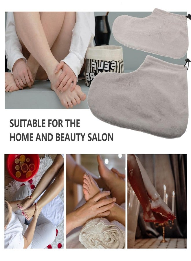 HEALLILY Paraffin Wax Bath Cotton Booties Moisturizing Work Foot Covers Feet Treatment Kit Grey Paraffin Wax Warmer Insulated Foot Wraps for Women Warm Therapy - Image 3
