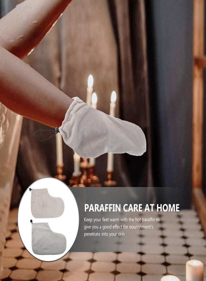 HEALLILY Paraffin Wax Bath Cotton Booties Moisturizing Work Foot Covers Feet Treatment Kit Grey Paraffin Wax Warmer Insulated Foot Wraps for Women Warm Therapy - Image 4