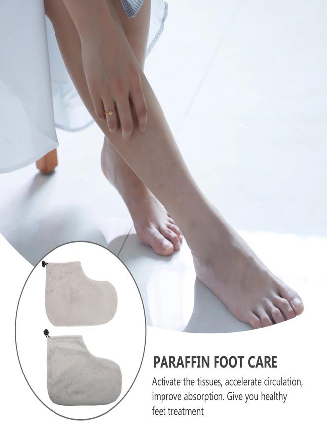 HEALLILY Paraffin Wax Bath Cotton Booties Moisturizing Work Foot Covers Feet Treatment Kit Grey Paraffin Wax Warmer Insulated Foot Wraps for Women Warm Therapy - Image 2