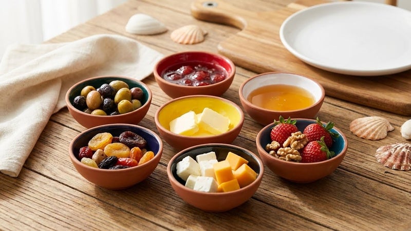 Ayennur Terracotta Pinch Bowls Set of 8 â€“ Small Ceramic Prep Bowls for Spices, Sauces & Dips â€“ Mini Dipping Bowl for Kitchen Prep, Serving & Charcuterie â€“ Colorful Handmade-Style Bowl - Image 4