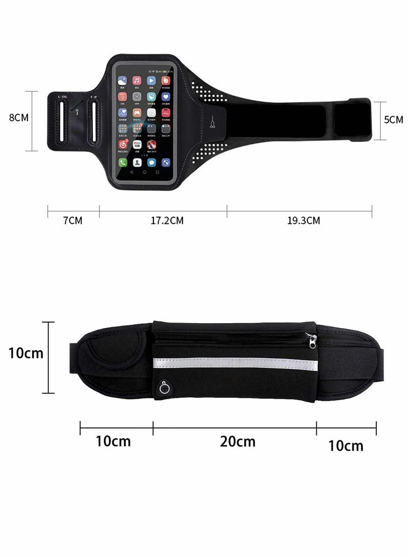 Excefore Cell Phone Armband Case and Running Waist Set, Waterproof and Reflective - Image 2