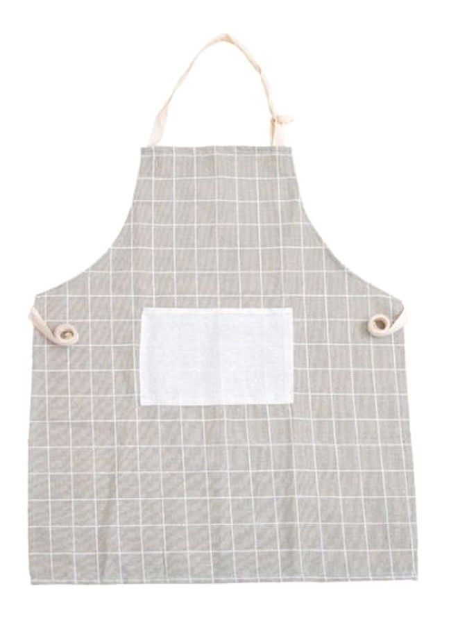 NIBEMINENT Checked Pattern Apron Grey/White 60 x 72centimeter