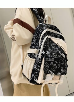 DURKU Large Capacity Cartoon Printed Backpack Black 
