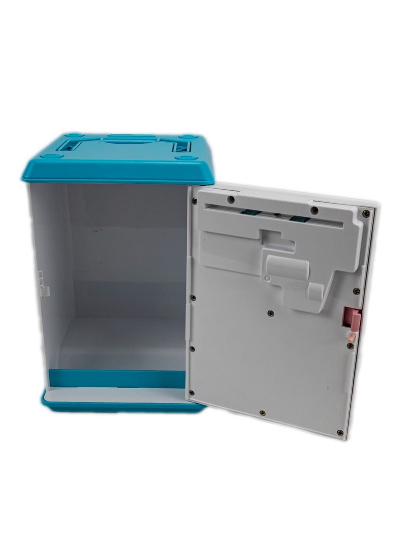 Robot Bodyguard Piggy Bank, Money Box with Electronic Lock, ATM Machine, Blue