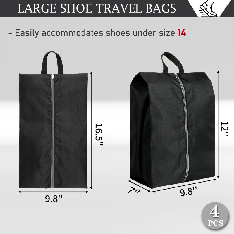 Coidea Shoe Bags for Travel, Set of 4 Pack Shoe Travel Bags for Packing, Large Waterproof Portable Travel Shoe Bag with Zipper Travel Essentials Women for and Men - Image 2