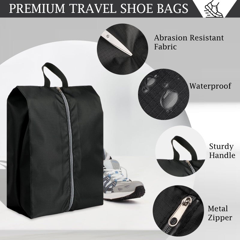 Coidea Shoe Bags for Travel, Set of 4 Pack Shoe Travel Bags for Packing, Large Waterproof Portable Travel Shoe Bag with Zipper Travel Essentials Women for and Men - Image 3