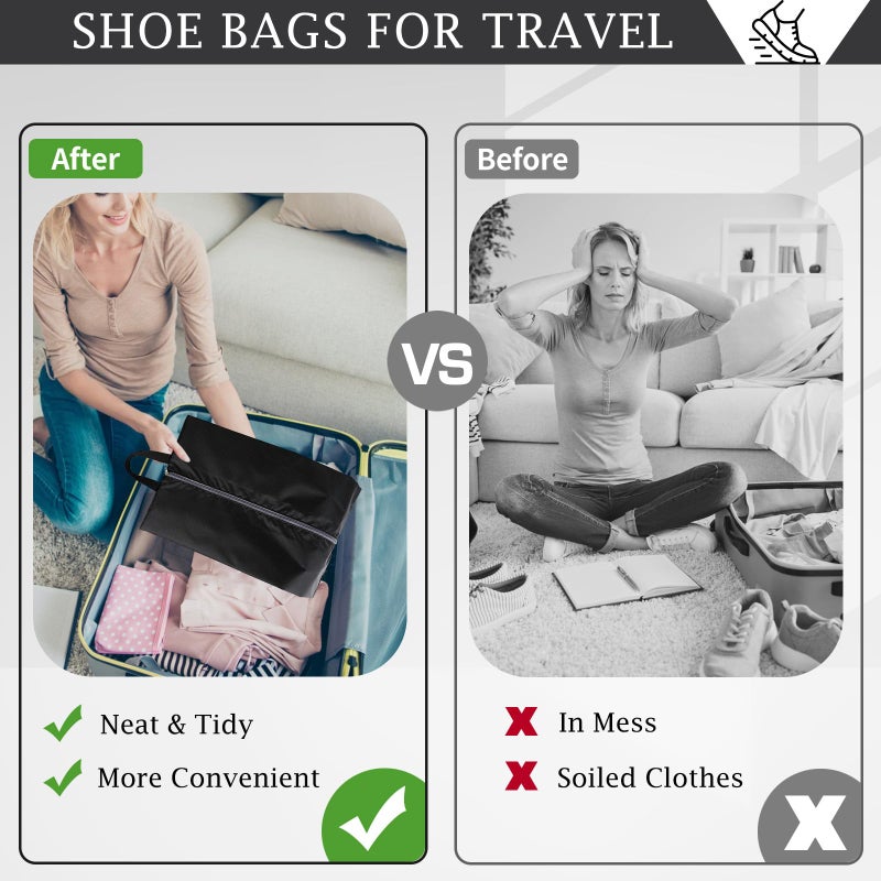Coidea Shoe Bags for Travel, Set of 4 Pack Shoe Travel Bags for Packing, Large Waterproof Portable Travel Shoe Bag with Zipper Travel Essentials Women for and Men - Image 5