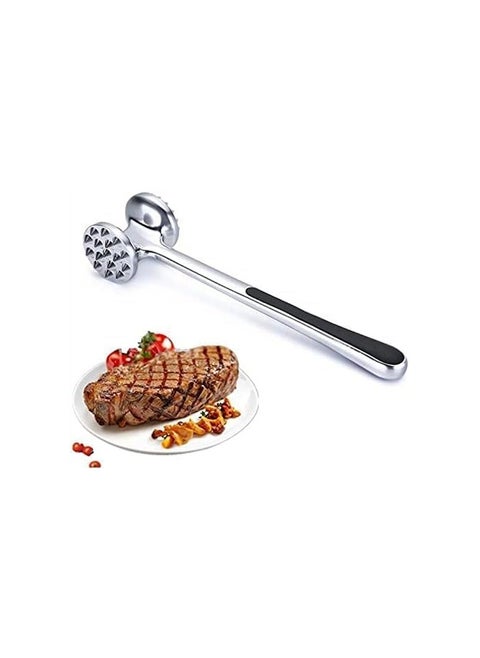 QSHOP® Meat Hammer Double-Sided Alloy Meat Hammer with Non-Slip Plastic Handle Suitable for Softening Chicken Beef, Steak, Steak, etc.