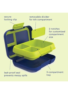Bentgo Pop Lunchbox with Removable Divider - Navy Blue/Chartreuse  - Image 5