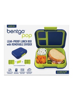 Bentgo Pop Lunchbox with Removable Divider - Navy Blue/Chartreuse  - Image 3