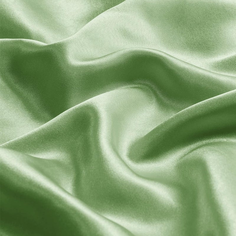 Satin Body Pillow Cover 2 Pack, Super Soft and Cooling Body Pillow Pillowcase for Hair and Skin, Breathable Silky Full Long Pillowcase Cover(20"x54", Sage Green) - Image 4