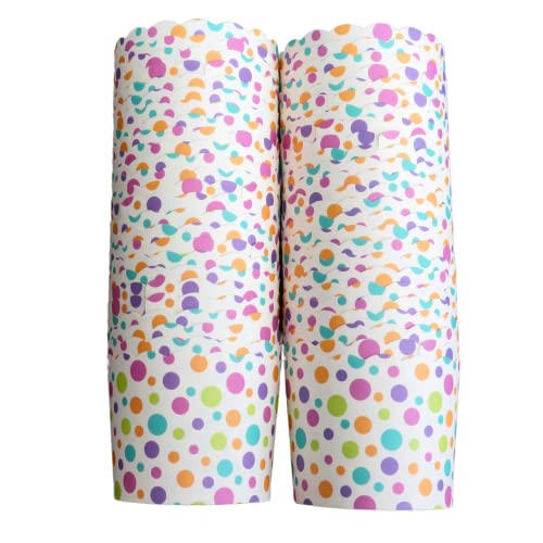 BAKE-IN-CUP Paper Baking Cups (Polka Dots), Greaseproof Disposable Cupcake Liners (Multi, Large Cups (50-Pack)) - Image 1