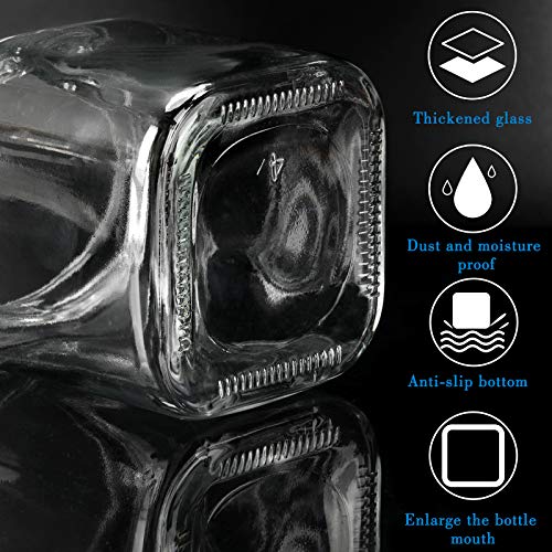 Mlici Condiment Jar Spice Container with Lids and Spoons, 8.6oz Clear Glass Condiment Canisters Pots Seasoning Box Salt Container Sugar Bowl Set of 3 for Kitchen, Containers, Black - Image 3