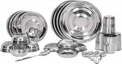 KIARAA D Mark kitchenware Dinner Set Pack of 25 Stainless Steel dmark Dinner Set (Silver) - Image 1