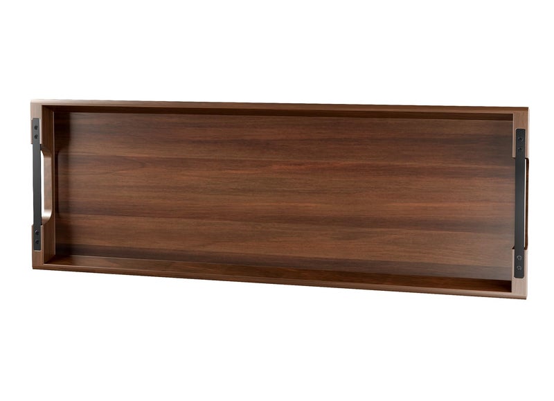 Dofira Large Acacia Wood Serving Tray with Metal Handles - 36" Long Charcuterie Board for Cheese, Meat & Appetizers - Perfect for Kitchen, Entertaining, Gatherings & Home Decor - Image 1