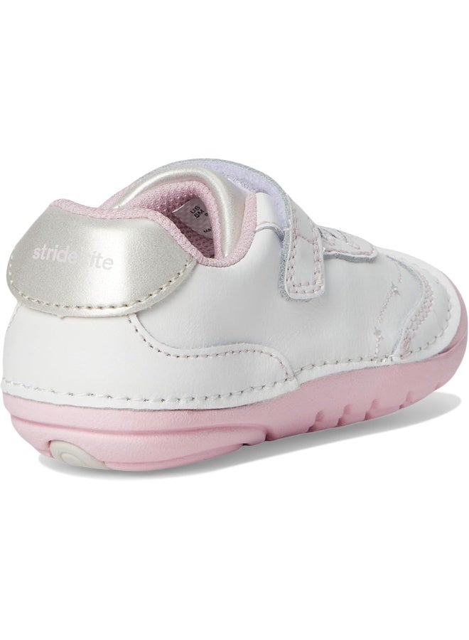 Stride Rite baby girls Soft Motion Adalyn First Walker Shoe, White/Silver, 6 X-Wide Infant US - Image 5