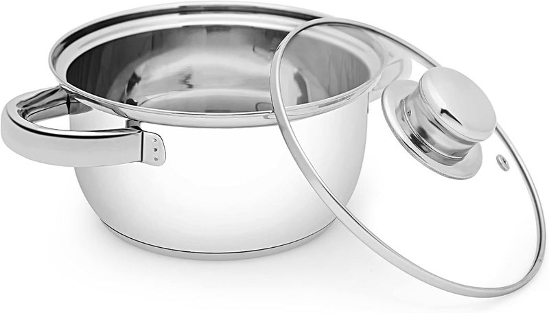 Repeated detach compatible build Stainless Steel Casserole with Glass Lid, 16 cm, Stainless Steel Multi-goal comprehensive design - Image 4
