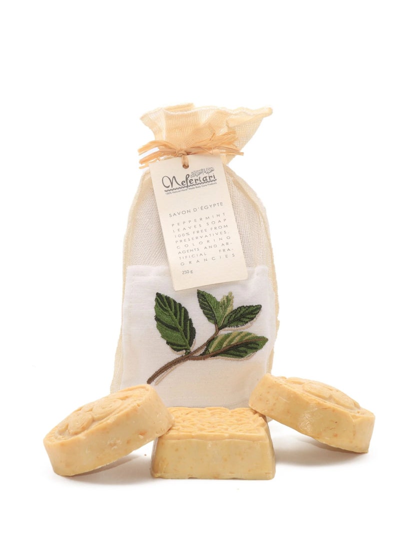 نيفيرتاري صابون زيت الزيتون وأوراق النعناع الجافة من نفرتاري - 3 قطع