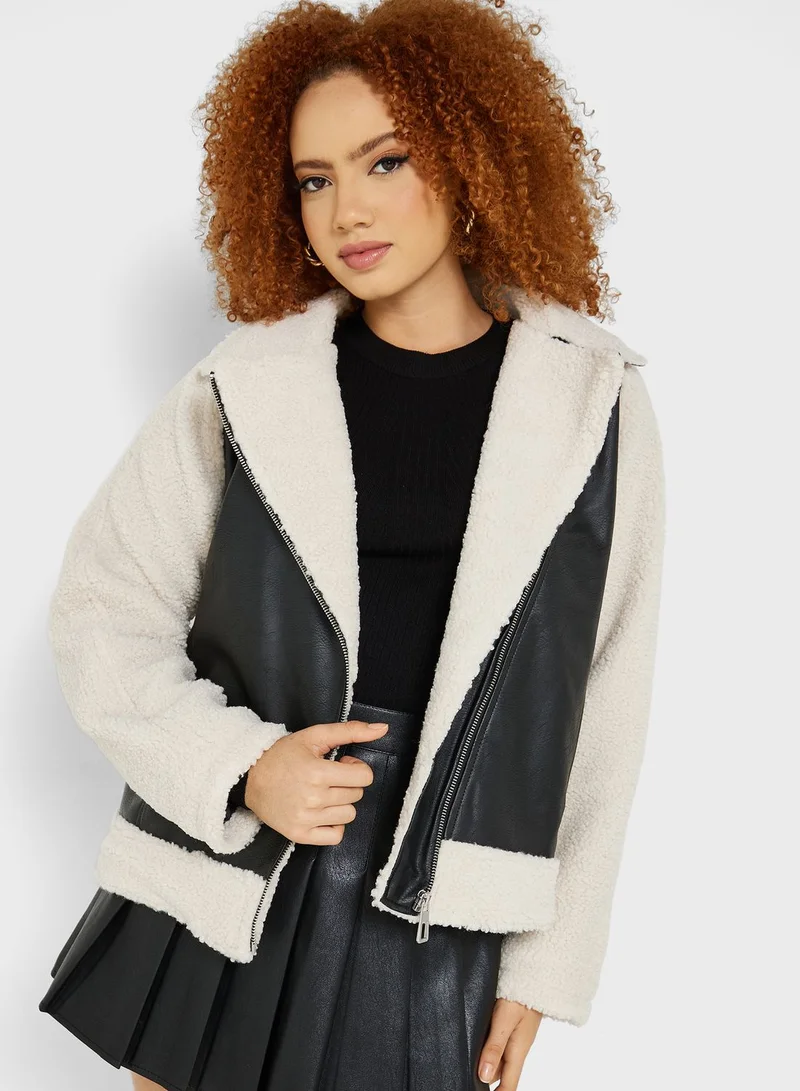 ONLY Pu Color Block Jacket