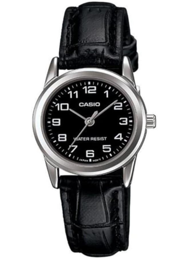 CASIO Casio Women's Black Dial Leather Band Watch - LTP-V001L-1  - Image 1