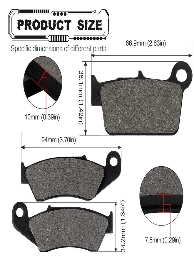 LOCOPOW Brake Pads Front and Rear Compatible with Kawasaki KX250F KLX450R KX450F 2004-2020, Yamaha YZ125 YZ 125 WR250 WR 250 WR450 WR450F YZ450 YZ450F 2003-2018 - Image 3