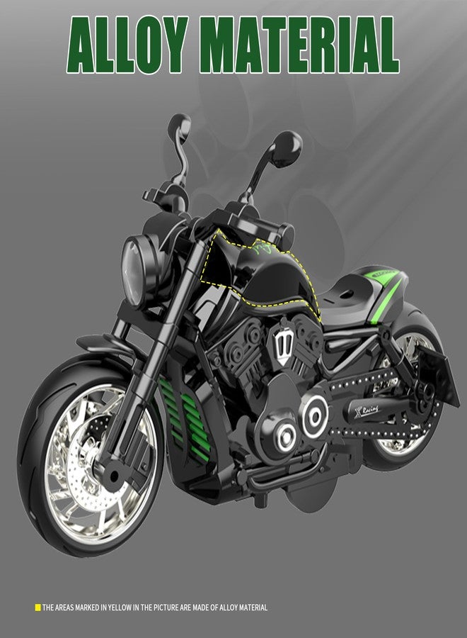 lausomile Alloy Metal Diecast Motorcycle Toy Set, 4 Pack of 1:12 Scale Die-Cast Motorcycles Model with Light&Sounds, Pull Back Function Toy Moto Bike for Kids Boys Girls and Collectors Ages 3 and up - Image 2