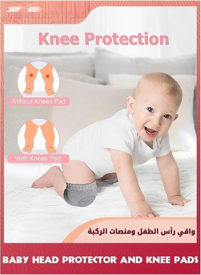 EETU Baby Head Protector And Knee Pads Set,Toddlers Safety Pad Cushion Adjustable Backpack For Crawling Walking,Backpack Back Protection,Elephant - Image 4