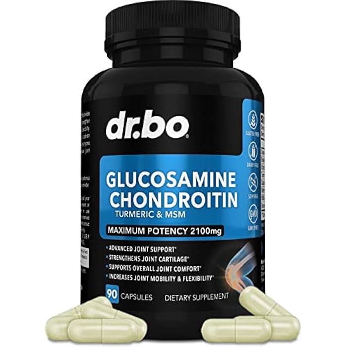 dr.bo Glucosamine Chondroitin MSM Turmeric - Joints Health Supplement 2100mg Knee Bone & Joints - Joint Support Supplement Pills Advanced Glucosamine Sulfate Capsules Joint Supplements for Men Women Adults - Image 1