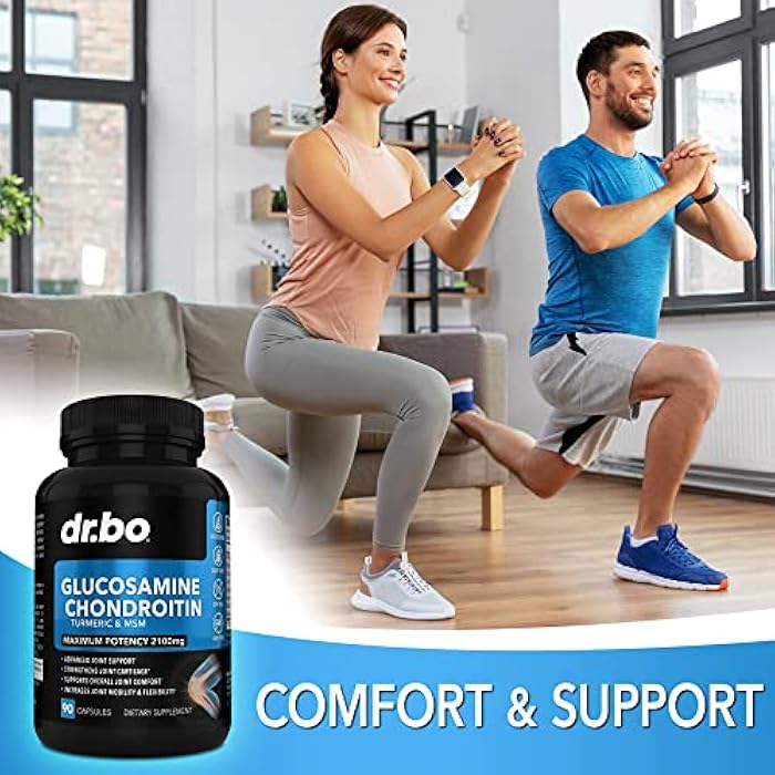 dr.bo Glucosamine Chondroitin MSM Turmeric - Joints Health Supplement 2100mg Knee Bone & Joints - Joint Support Supplement Pills Advanced Glucosamine Sulfate Capsules Joint Supplements for Men Women Adults - Image 4
