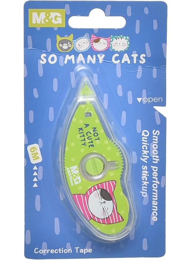 M&G So Many Cats Corrector Tape, Precise and Stylish Corrections, 6m, Easy Application, Assorted Color - Image 1