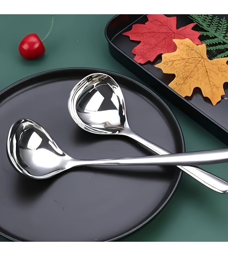 4 Pcs Stainless Steel Soup Spoon Set Long Handle Durable For Hot Pot Porridge - Image 4