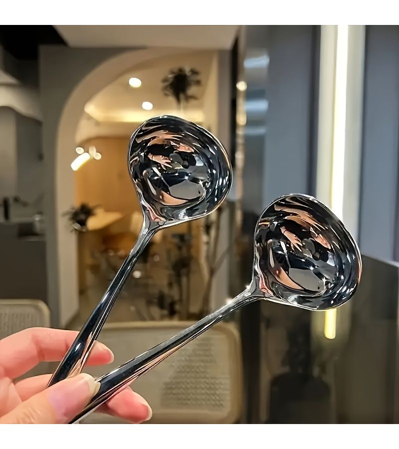4 Pcs Stainless Steel Soup Spoon Set Long Handle Durable For Hot Pot Porridge - Image 3