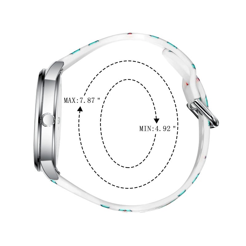 BOFAN Nurse Watch for Medical Professionals,Students,Doctors with Easy to Read Dial,Second Hand and 24 Hour,Soft White Print Silicone Band,Water Resistant - Image 4