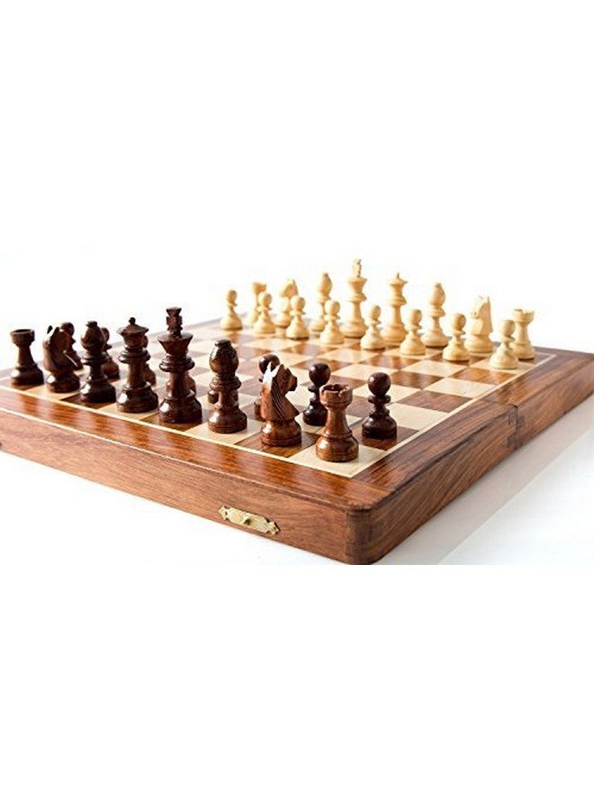 ITOS365 Folding Magnetic Travel Chess Board Set Wooden Game Handmade, Classic Game of Brilliance, 12 inches Gifts Items,for 24 years - Image 2