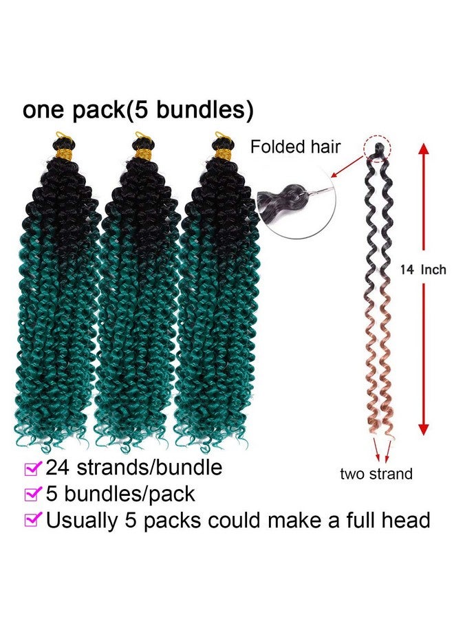 Ms Aloe 5Pack Marlybob Water Wave Crochet Curly Hair 100G/Pack Jerry Curly Crochet Braids Ombre Green Kinky Curly Synthetic Twist Braiding Hair For Black Women(1B/Green) - Image 5