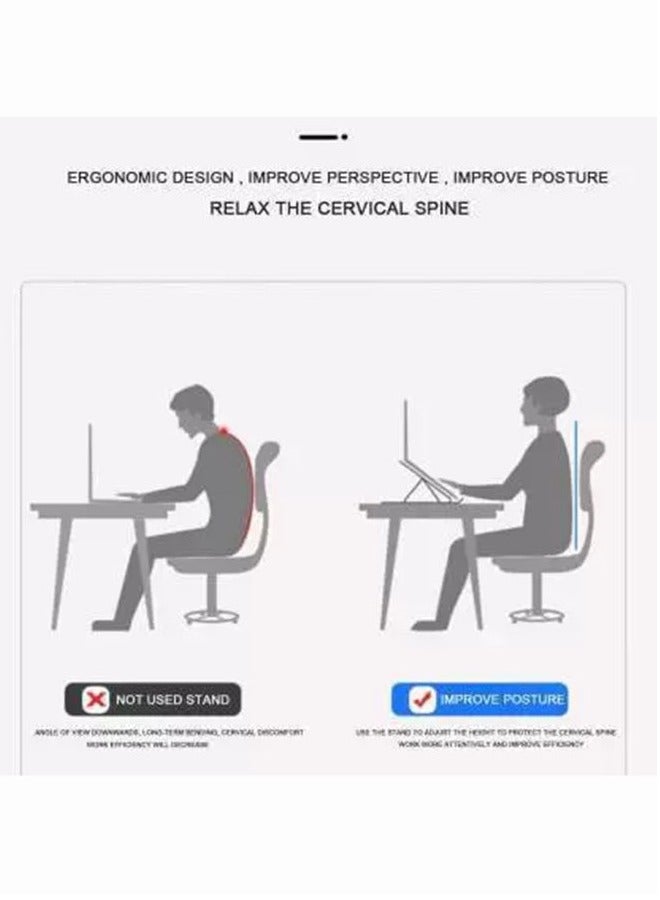 حامل كمبيوتر محمول، للمكتب، حامل كمبيوتر محمول مريح قابل للتعديل من البلاستيك  - Image 4