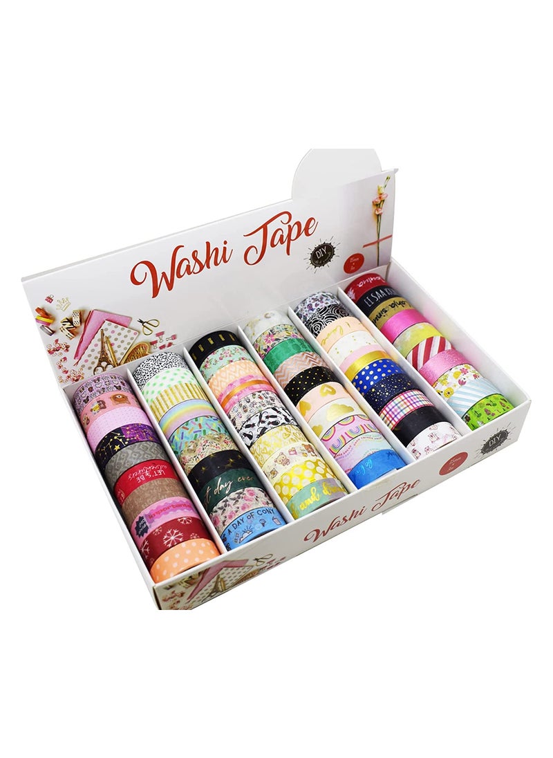 Samvardhan - Samvardhan 60 Rolls Decorative Floral Japanese Pastel Seasonal Art Holiday Craft Wide Skinny and Thin Scrapbook Washi Tape Set (Size - 15 * 3 mm) - Image 1