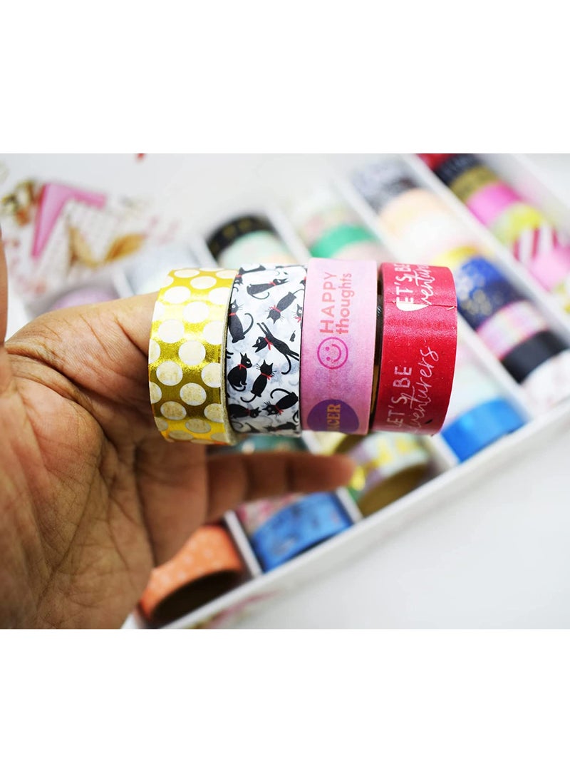 Samvardhan - Samvardhan 60 Rolls Decorative Floral Japanese Pastel Seasonal Art Holiday Craft Wide Skinny and Thin Scrapbook Washi Tape Set (Size - 15 * 3 mm) - Image 1