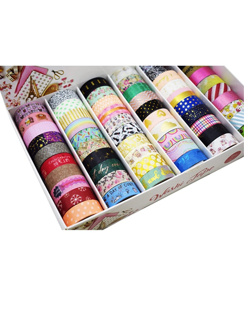Samvardhan - Samvardhan 60 Rolls Decorative Floral Japanese Pastel Seasonal Art Holiday Craft Wide Skinny and Thin Scrapbook Washi Tape Set (Size - 15 * 3 mm) - Image 1
