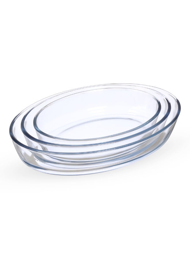 Roaster Set, 3 Pieces, Oval Shape, temepered Glass - Transaprent - Image 4