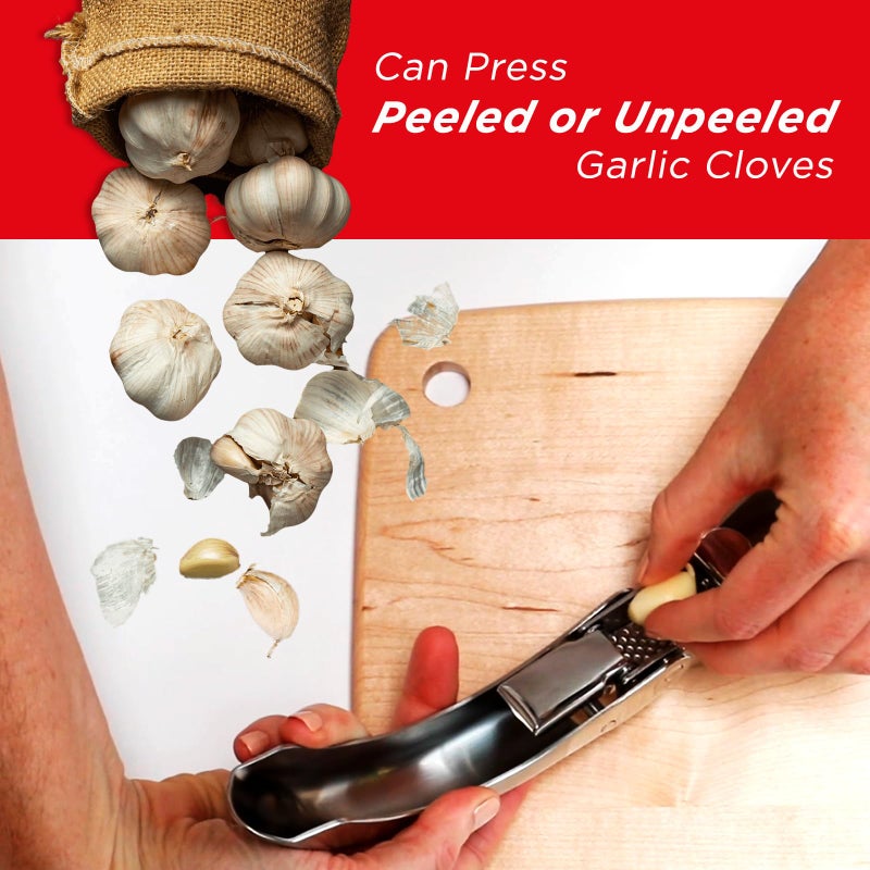 Kuhn Rikon Epicurean Garlic Press, Stainless Steel, 6.5 x 1 x 1.5 inches, Silver - Image 5